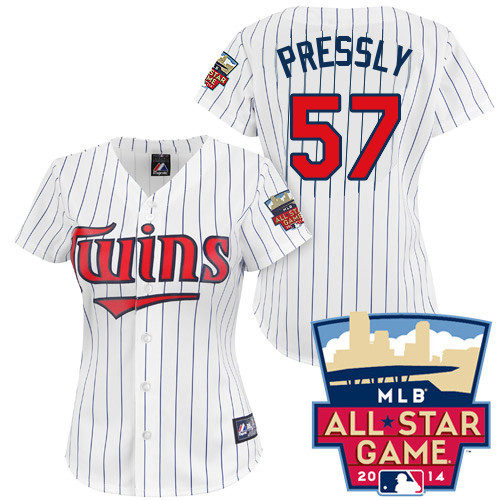 Ryan Pressly #57 mlb Jersey-Minnesota Twins Women's Authentic 2014 ALL Star Home White Cool Base Baseball Jersey